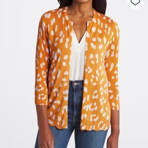 Daniel Rainn Orange and White Cardigan